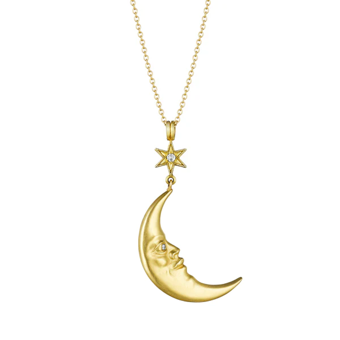 Starstruck Moon Pendant Necklace - Elegant Celestial Jewelry for Women, 925 Sterling Silver Crescent Moon Necklace | Perfect for Date Night, Birthday Gifts & Everyday Wear