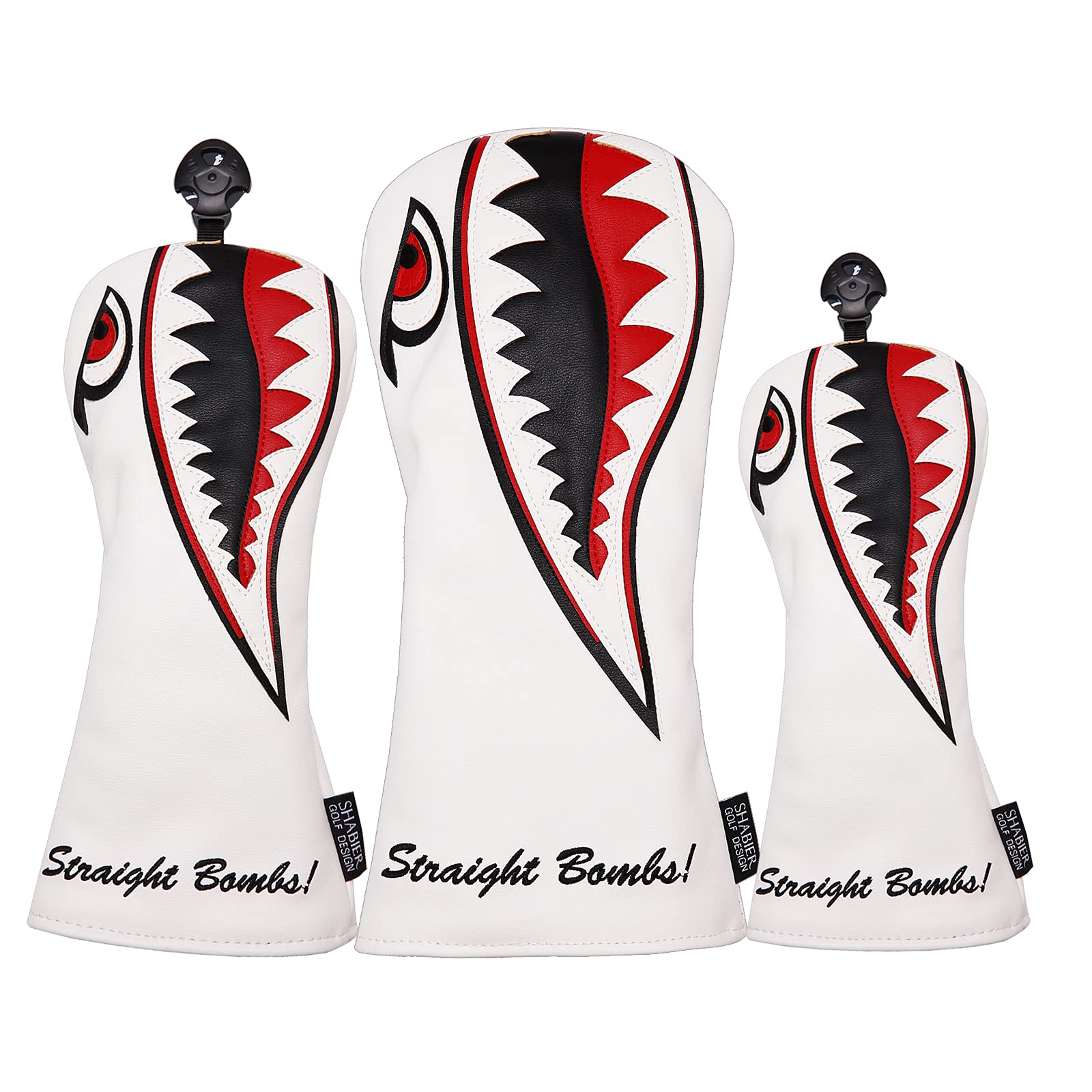 Premium Flying Tiger Warshark Golf Club Headcover - Universal Fit for Driver, Fairway & Hybrid Clubs | Durable Protection for Golf Equipment | Perfect for Golf Tournaments & Practice Sessions