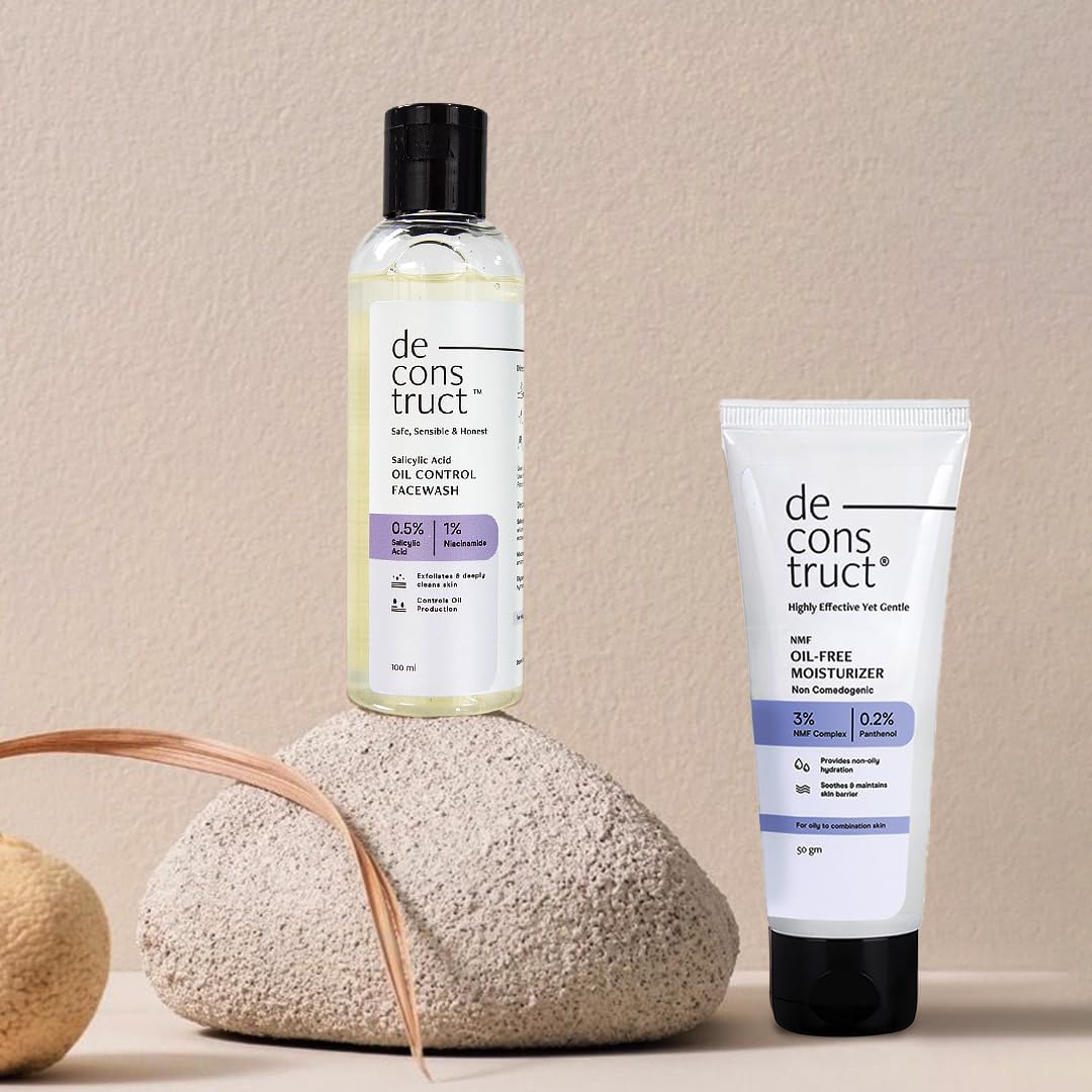 Oil-Free Face Wash & Moisturizer Set for Oily & Acne-Prone Skin | Daily Hydrating Cleanser & Oil-Free Moisturizer | Skincare Routine for Shine Control & Balanced Hydration | Perfect for Morning & Night Use
