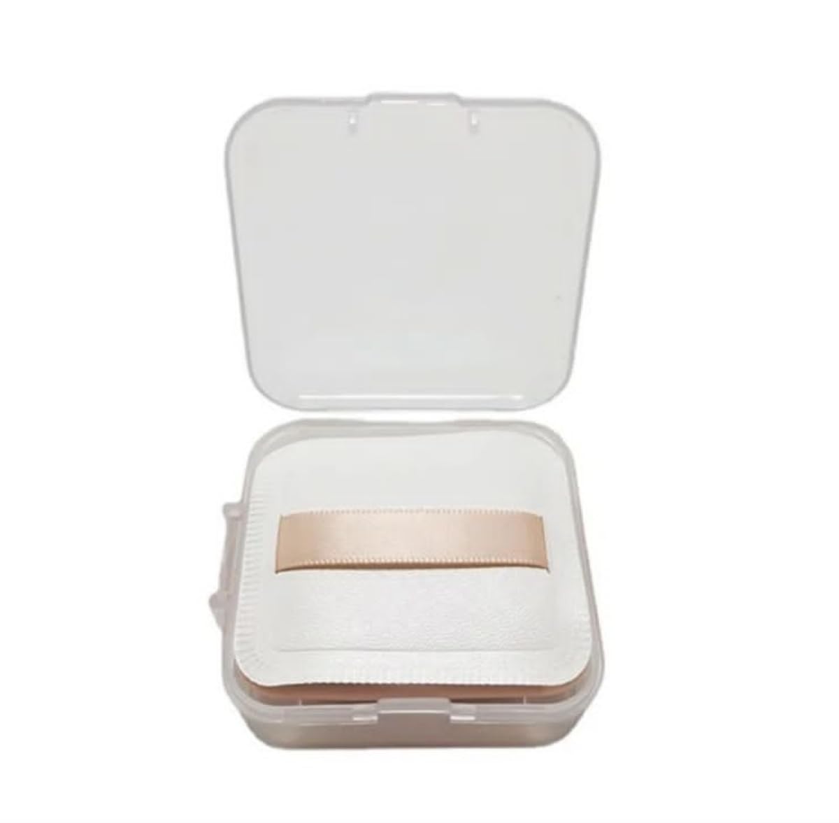 Feelhigh 1 Clear Square Powder Puff Holder Case - Travel-Friendly Beauty Blender & Makeup Sponge Storage Box - Portable Cosmetic Puff Container for On-the-Go Touch Ups (Perfect for Travel, Gym & Daily Makeup Routine)