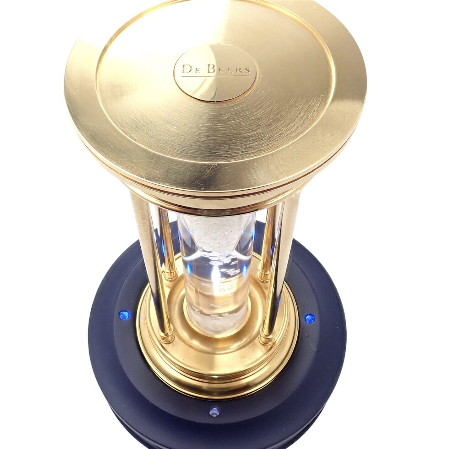 Authentic De Beers Limited Edition Millennium 2000 Diamond Brass Hourglass - Luxury Collectible for Home Decor, Office Display & Anniversary Gifts
