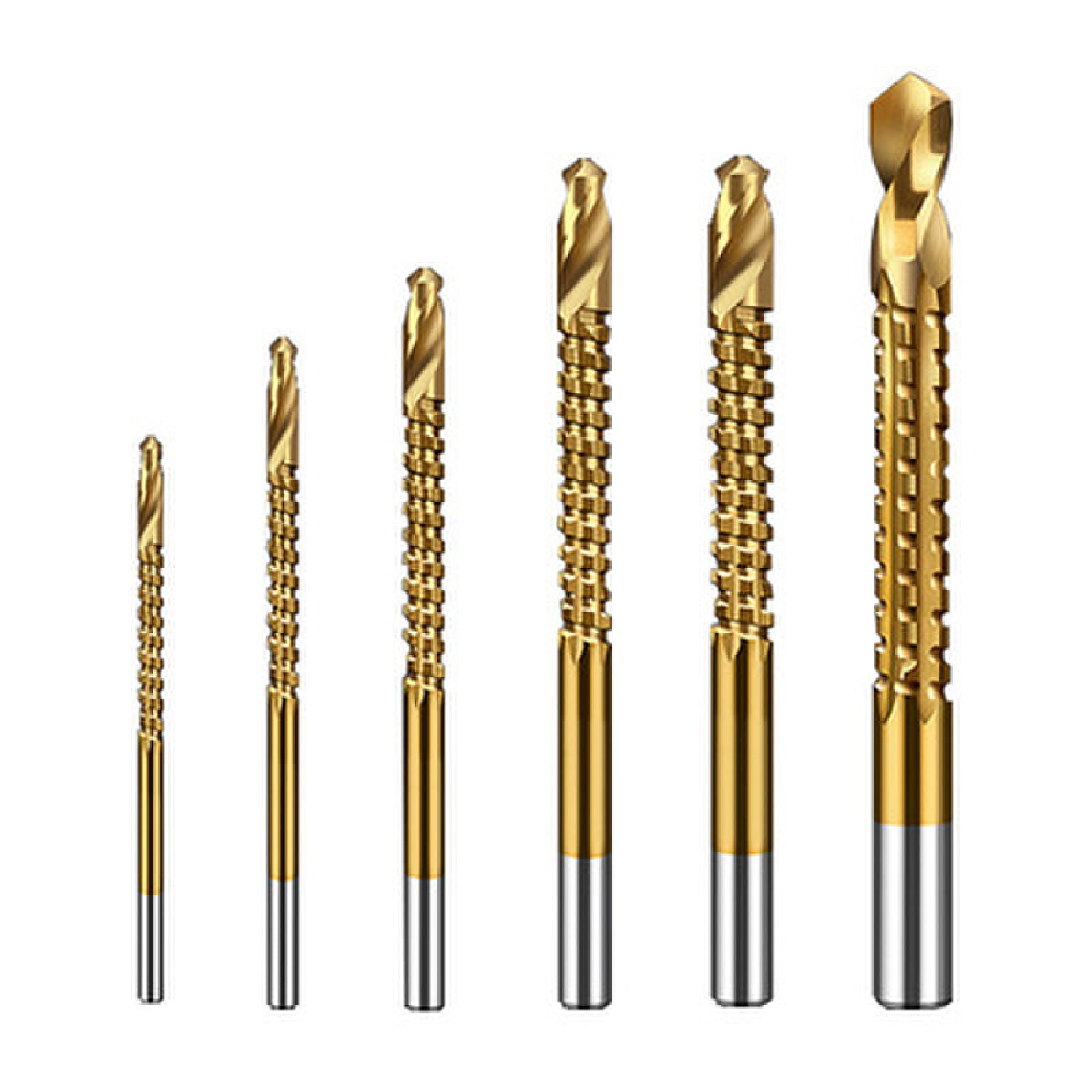 6Pcs/Set High-Speed Steel Cobalt Drill Bit Set - Metric Spiral Screw Tap Drill Bits for Metal, Wood & Composite Materials | Perfect for DIY Projects, Home Repairs & Professional Metalworking