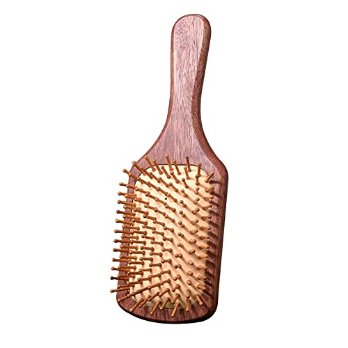 Premium Sandalwood Wooden Air Cushion Comb - Handmade Natural Massage Hair Brush with Bamboo Teeth - Anti-Static Detangling Comb for Women & Men - Perfect for Scalp Massage, Styling, and Daily Hair Care at Home or Salon