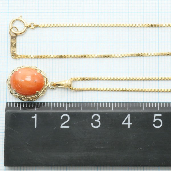 18K Yellow Gold Coral Necklace for Women - Elegant Handmade Jewelry Gift for Birthday, Anniversary & Special Occasions