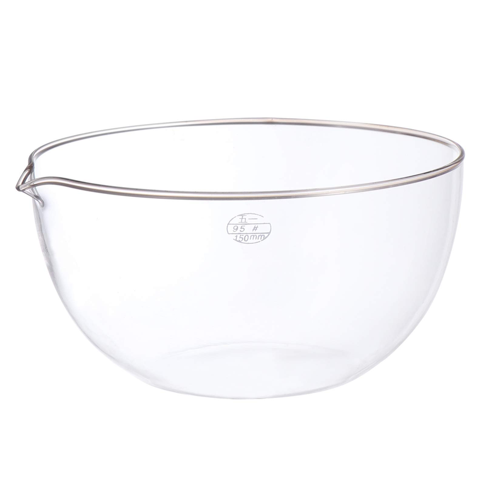 Borosilicate Glass Evaporating Dish with Spout - Round, Flat Bottom, Reusable Lab Basin for Chemistry Experiments & Scientific Research