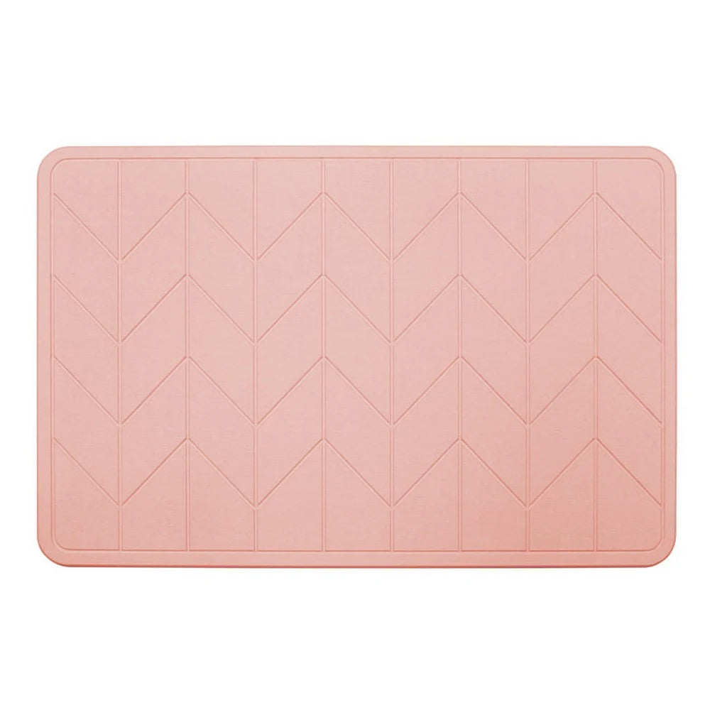 Premium Algodon DRI Stone Bath & Kitchen Mat - Soft, Absorbent & Non-Slip - Blush Pink for Bathroom, Shower & Kitchen Floor Use