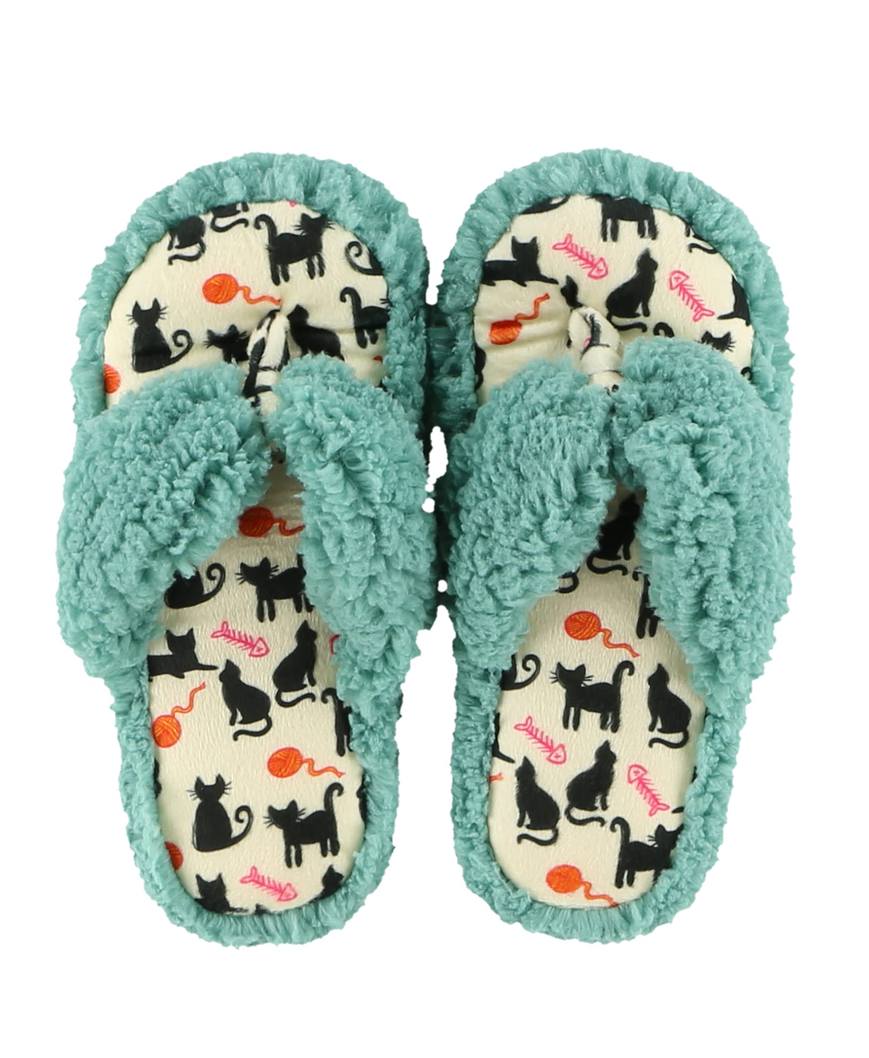 Lazy One Spa Flip-Flop Slippers for Women & Girls - Cozy Fuzzy House Slippers for Relaxation at Home, Spa Days & Lounging