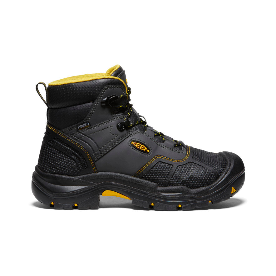Men's Logandale Waterproof Steel Toe Work Boots - Raven Black | Durable Safety Footwear for Construction, Hiking & Outdoor Work