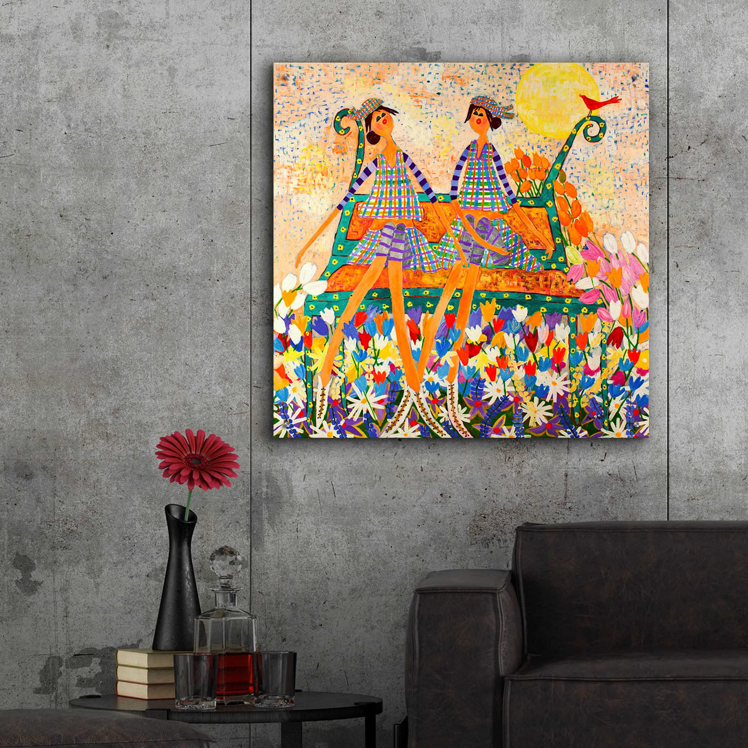Epic Art 'The Cardinal' by Caroline Benchétrit - 36x36 Inch Acrylic Glass Wall Decor - Modern Home & Office Artwork - Perfect for Living Room, Bedroom or Gallery Wall Display