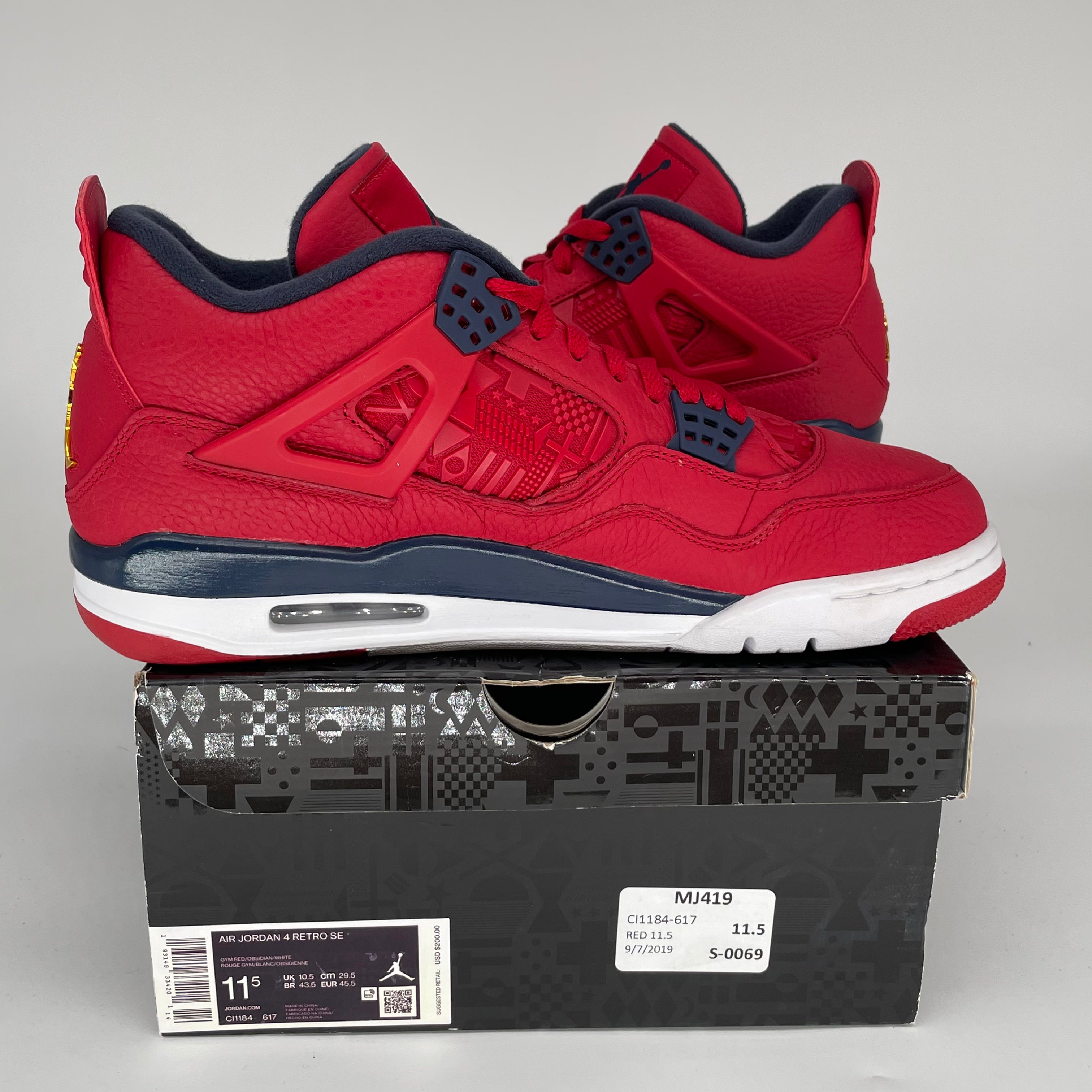 AIR JORDAN 4 FIBA Basketball Shoes Men's Size 11.5 - CI1184-617 | Retro Sneakers for Basketball & Streetwear Fashion