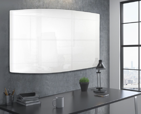 LUMIERE ARC GLASSBOARDS - Premium Glass Whiteboard for Office & Home - Perfect for Presentations, Brainstorming & Home Organization