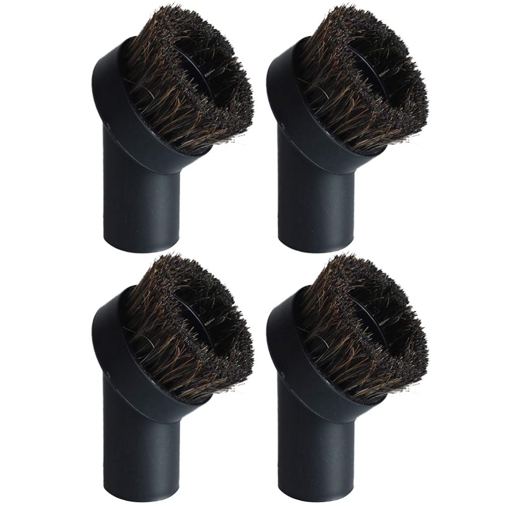 iplusmile 4-Piece Vacuum Attachment Brush Set - Horse Hair Round Dusting Brush Replacement for Home & Office Cleaning - Perfect for Hard Floors, Carpets, and Furniture