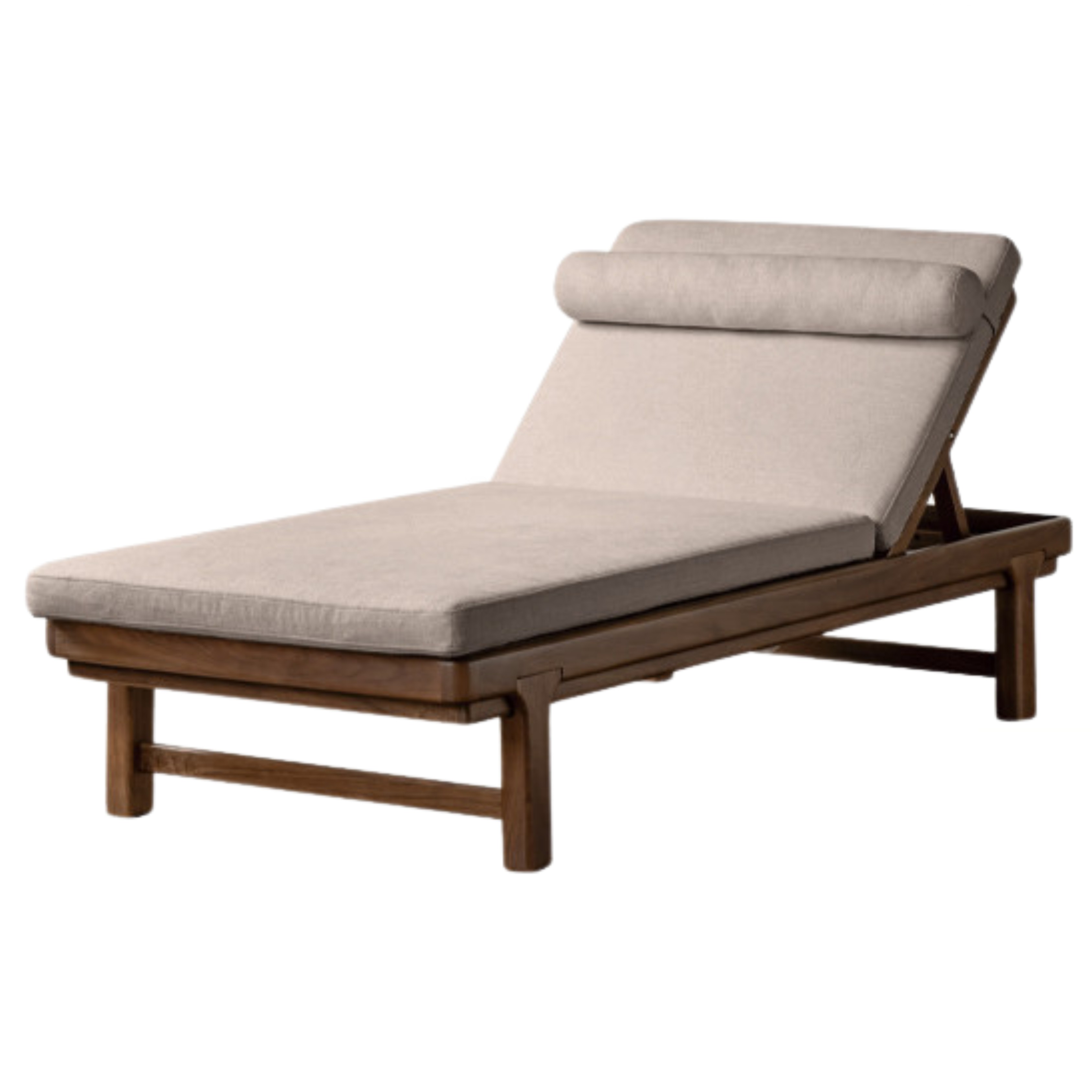 Premium Black Walnut Solid Wood Lounge Single Leisure Sofa Bed - Modern Convertible Daybed for Living Room, Bedroom & Small Spaces