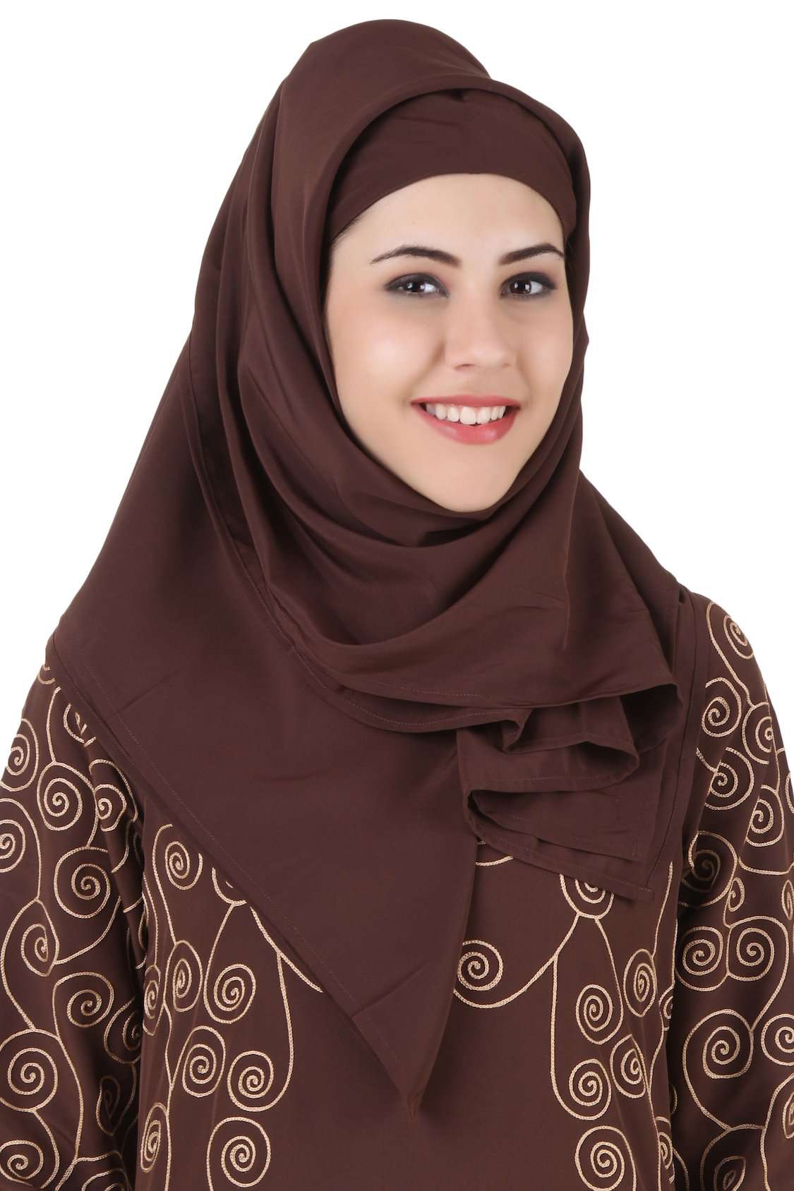 Farasha Brown Kashibo Abaya - Elegant Islamic Prayer Dress for Women, Modest Long Sleeve Maxi Dress - Perfect for Mosque, Eid, Ramadan & Special Occasions