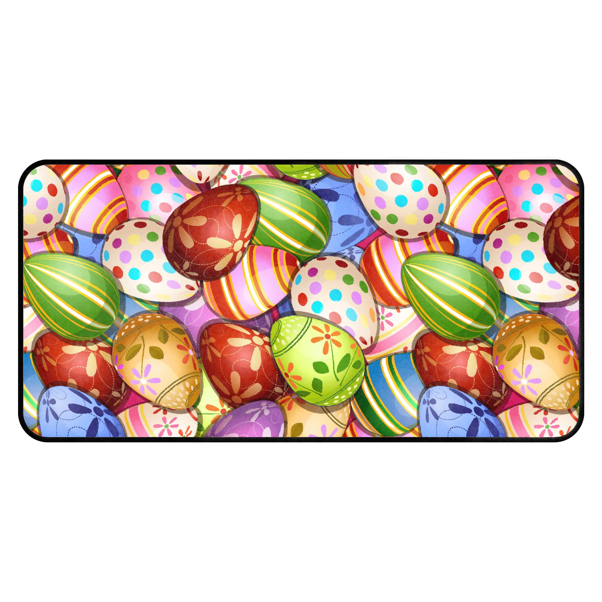 Non-Slip Easter Kitchen Rug - Cushioned 20x39 Inch Floor Mat with Colorful Egg Design, Anti-Fatigue Standing Mat for Sink Area - Perfect for Spring Decor, Holiday Kitchen Accessories & Cozy Home Celebrations