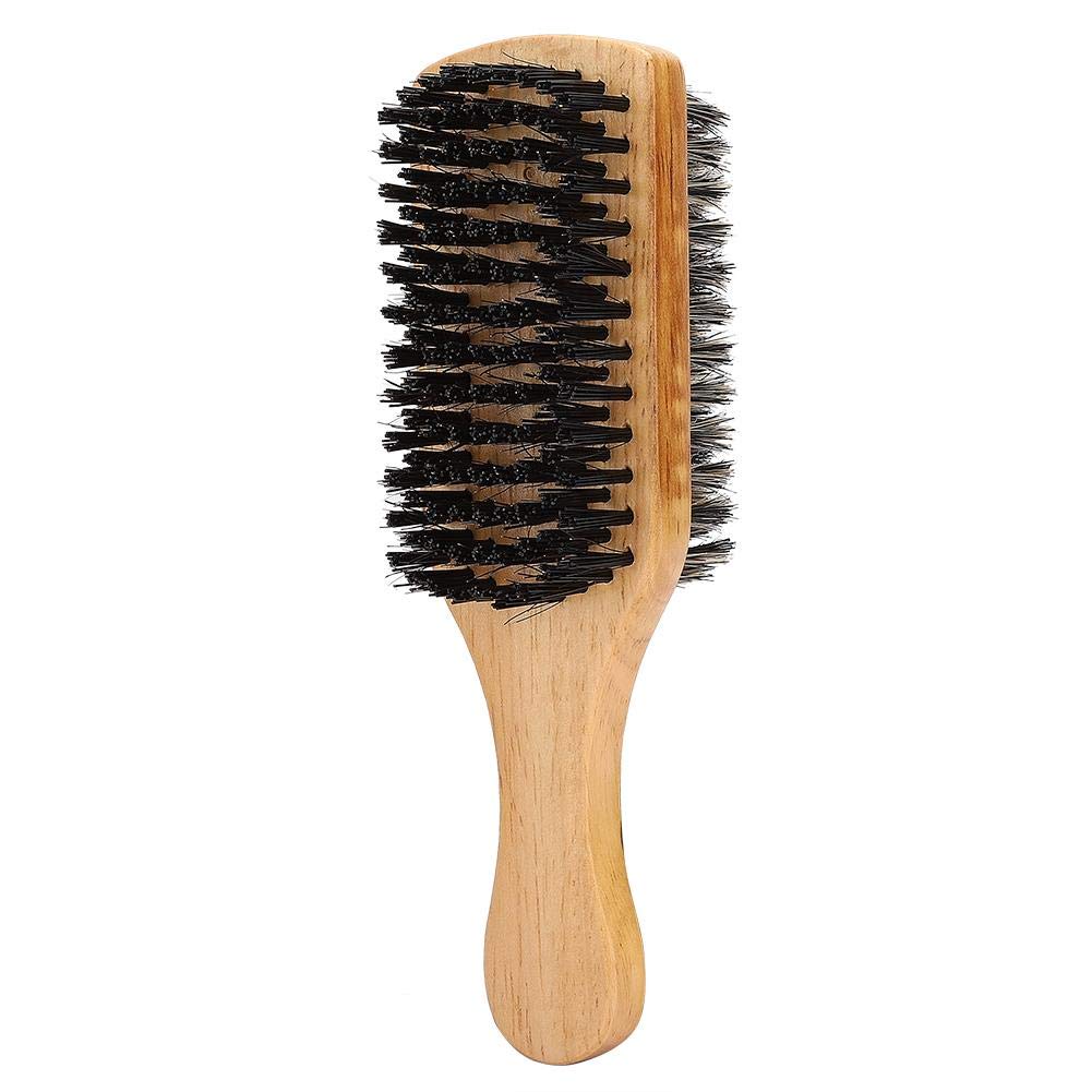 Premium Double Sided Beard Brush for Men - Wooden Handle Mustache Comb with Nylon & Bristle - Perfect for Beard Care, Grooming & Styling - Ideal for Home, Travel & Professional Barbershop Use