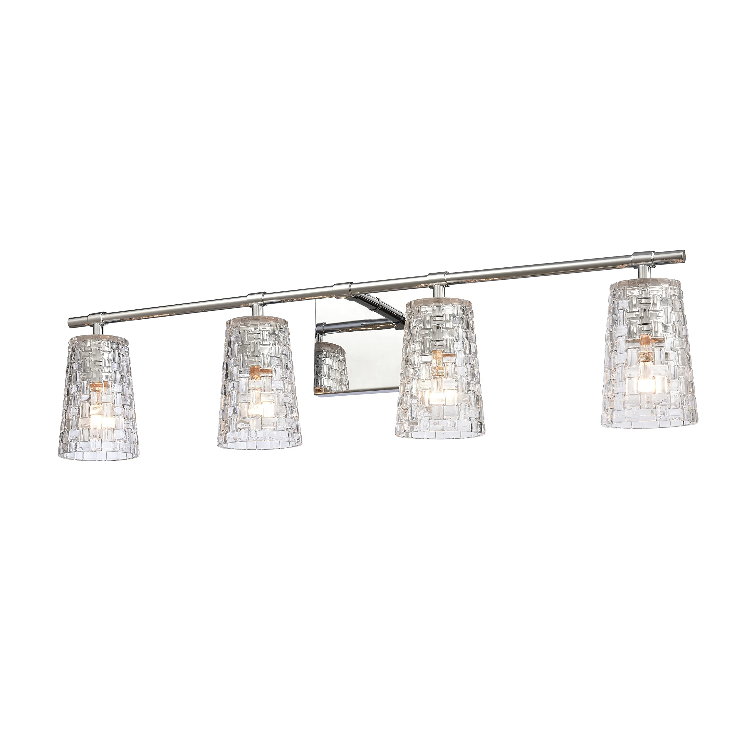Elk Home Lightweave Vanity Light - 4-Light Polished Nickel Bathroom Fixture with Clear Crystal Accents, Traditional Style for Bedroom or Bathroom Vanity Lighting