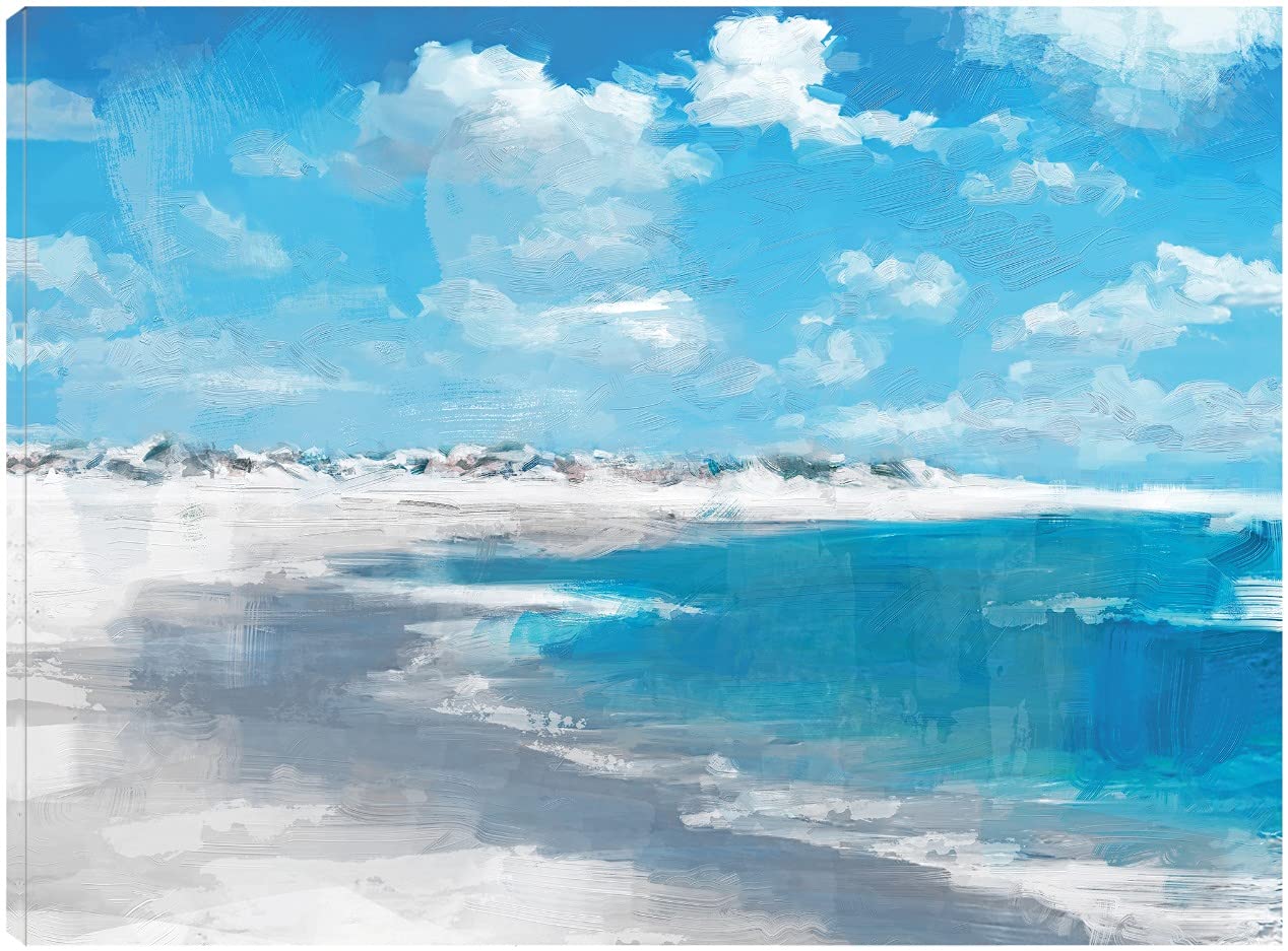 Low Tide Fine Art Canvas Wall Decor - 32x24 Inches - Ready to Hang Coastal Painting for Living Room, Bedroom, Office - Perfect for Beach House & Coastal Theme Decor