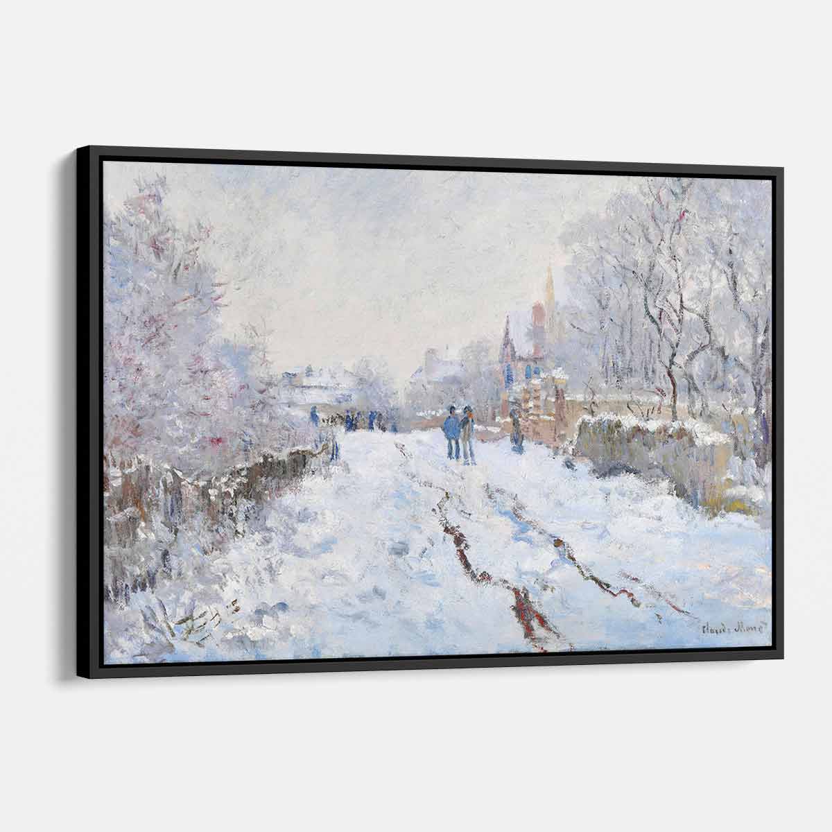 Vintage Blue Snow Wall Art Canvas Print 6791 - Perfect for Winter Home Decor & Cozy Living Room Aesthetics