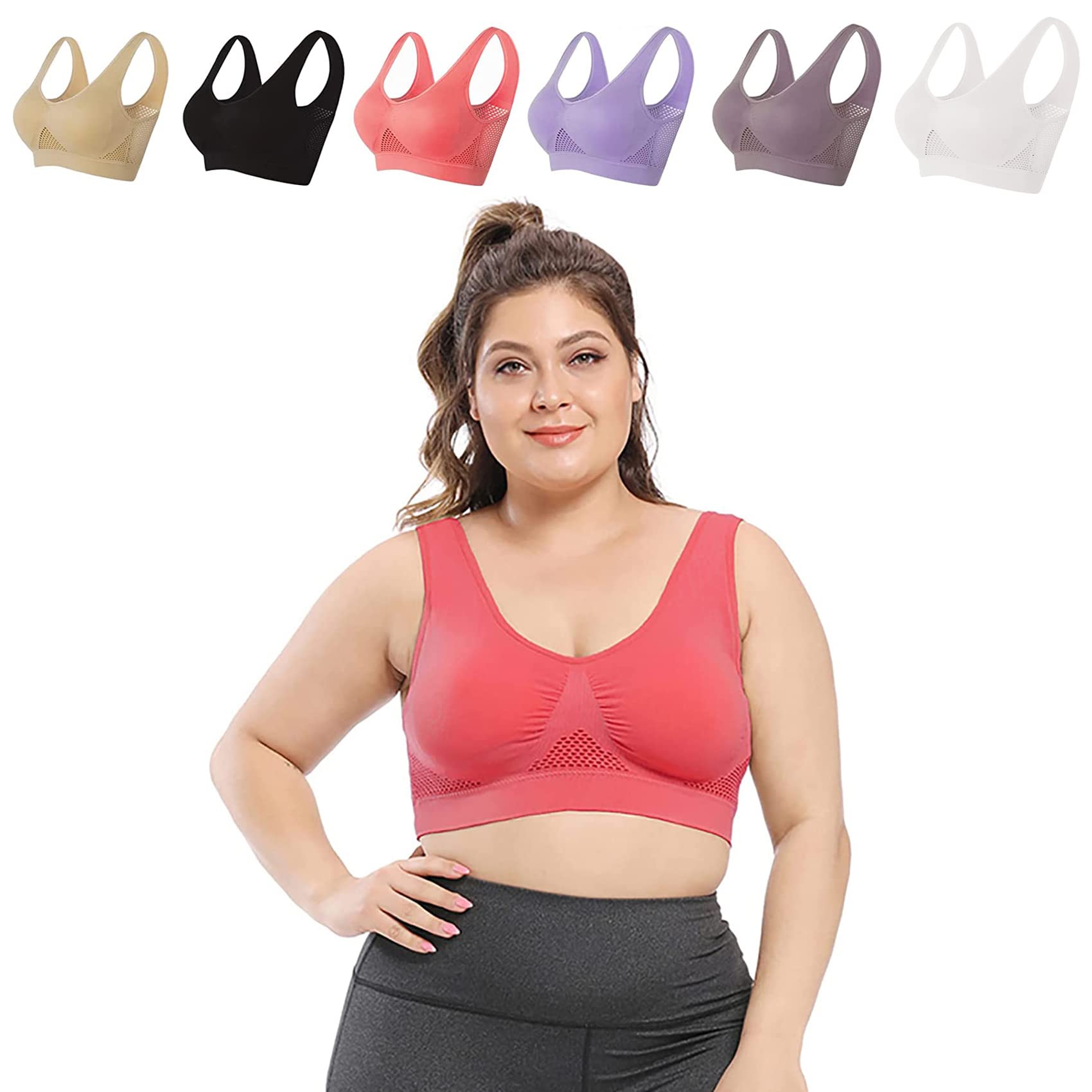 Ladicool Air Bra - Invisible Wireless Seamless Cooling Comfort Bra for Women | Unpadded & Breathable | Perfect for Yoga, Workout & Everyday Wear