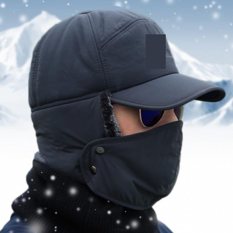 Winter Warm Thicken Faux Fur Aviator Hat with Ear Flaps for Men & Women - Soft Thermal Pilot Cap for Skiing & Cold Weather (Grey, One Size) - Perfect for Outdoor Activities, Snow Sports, and Winter Fashion