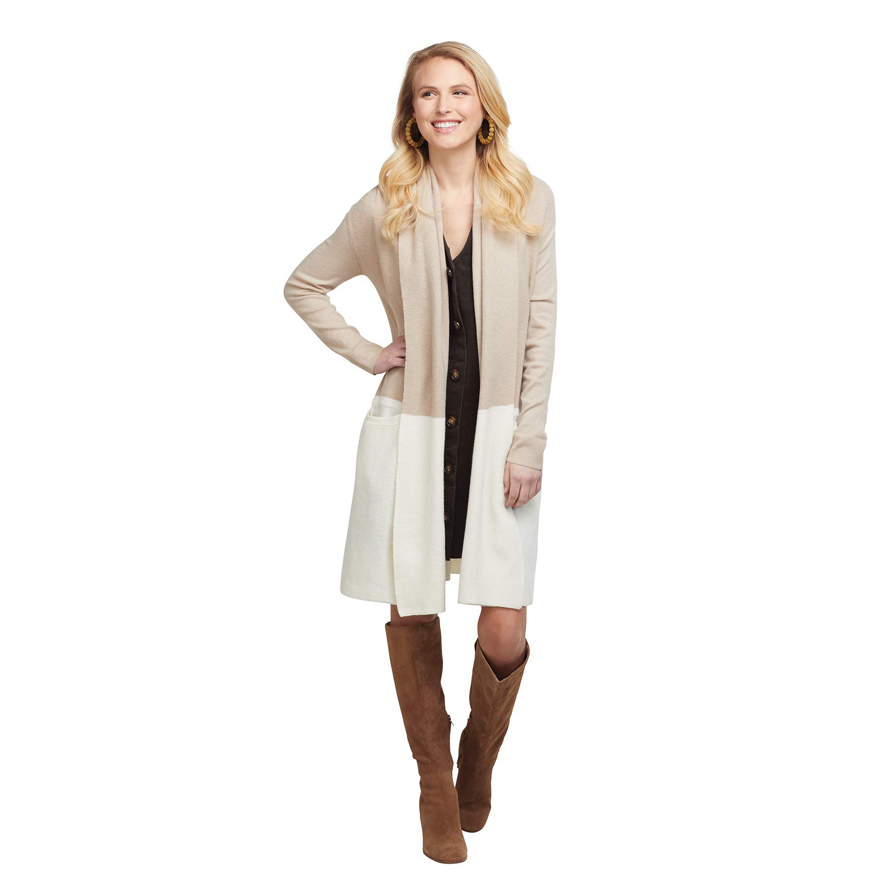 Mud Pie Women's Long Sleeve Open Front Cardigan Sweater - Soft Knit Lightweight Wrap for Fall & Winter - Perfect for Office, Lounge & Casual Outfits