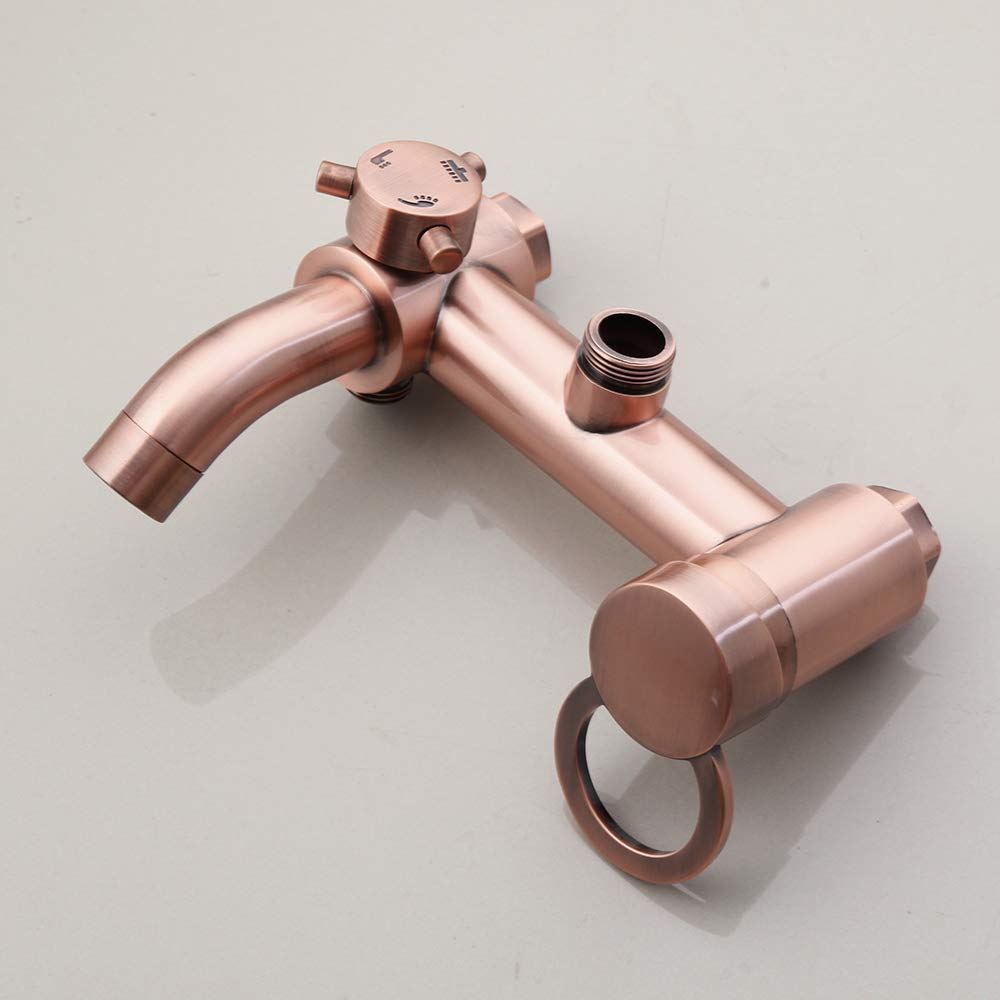 8 Inch Brass Rainfall Shower System - Wall Mounted Luxury Shower Combo with Handheld Shower Head & Antique Copper Faucet Valve | Perfect for Spa-Like Bathroom Experience, Modern Home Upgrade & Relaxing Rainfall Shower