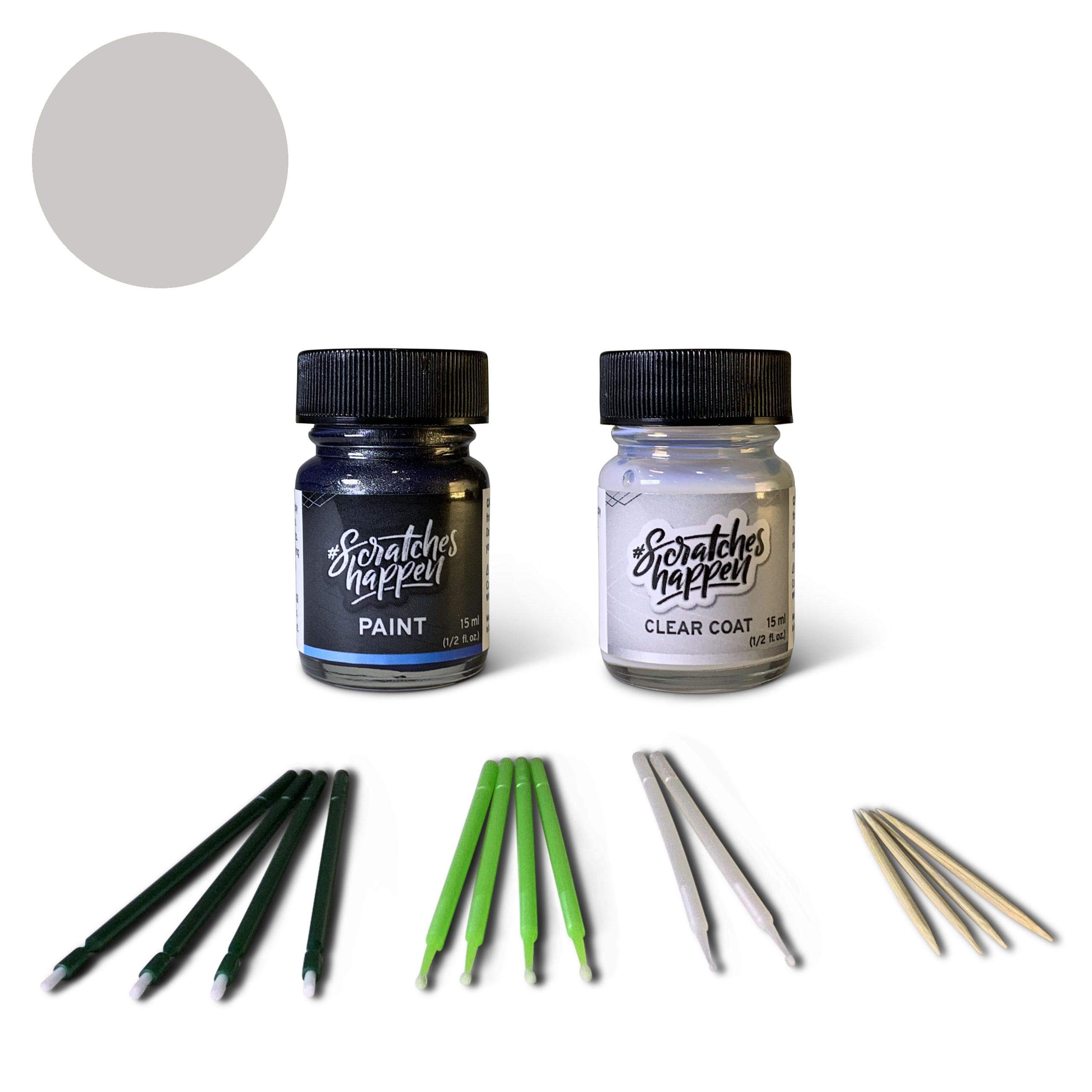 ScratchesHappen Exact-Match Touch Up Paint Kit - Crystal Gray Metallic (48W) for Subaru - Paint + Clear Coat - Car Scratch Repair for Doors, Bumpers & Minor Damage