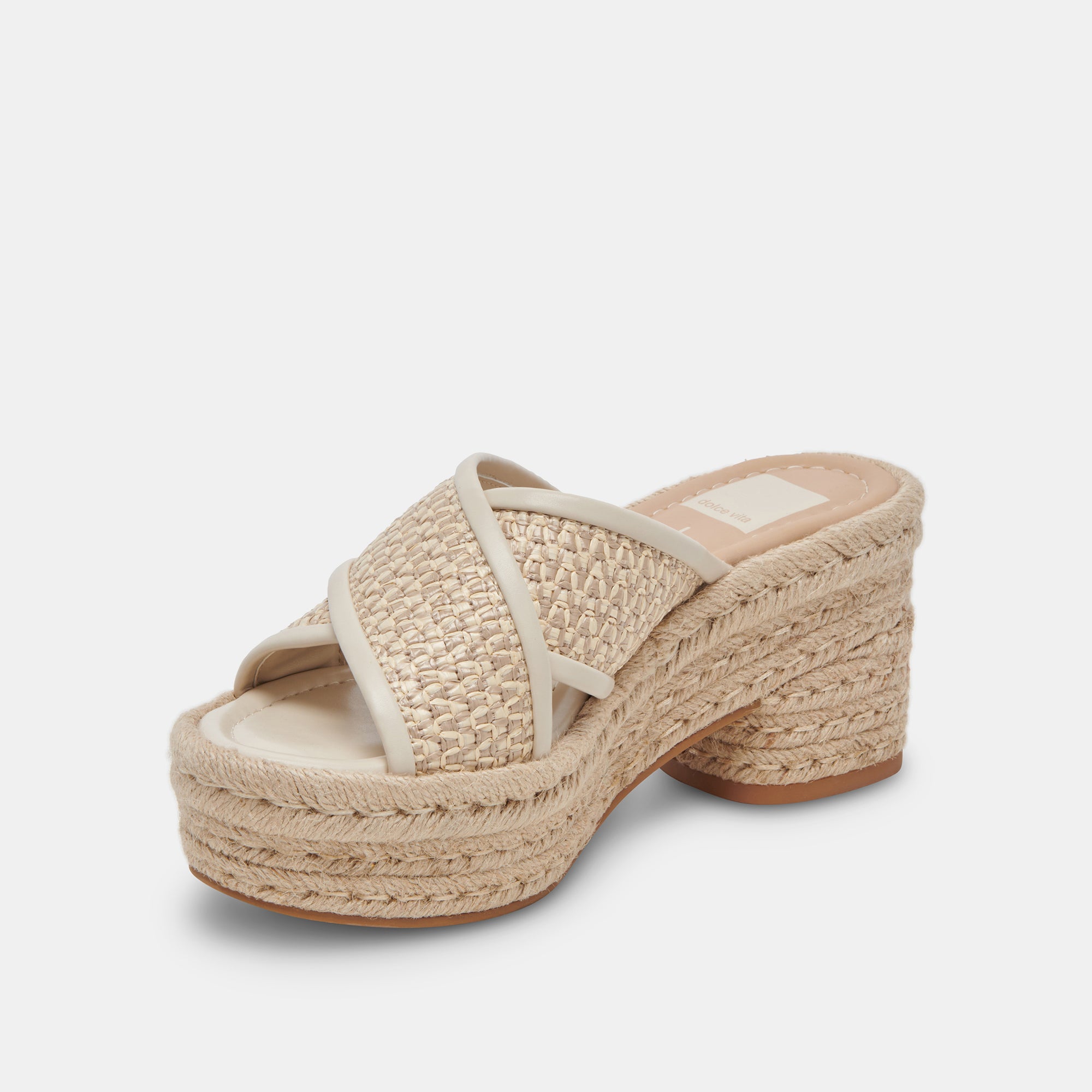 Eldora Natural White Raffia Heels for Women - Comfortable Summer Wedge Sandals for Beach, Wedding & Vacation