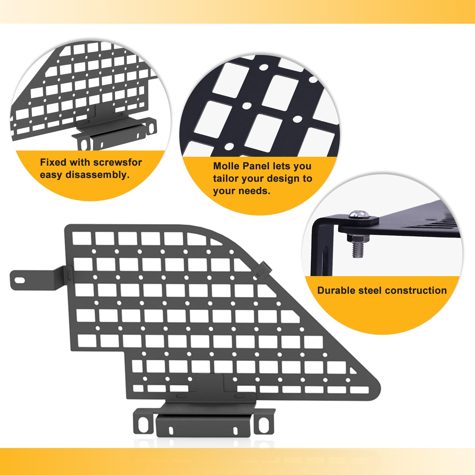 2021-2025 Ford Bronco 4-Door Rear Window MOLLE Panel Storage System - Modular Organizer for Off-Road Gear & Camping Equipment