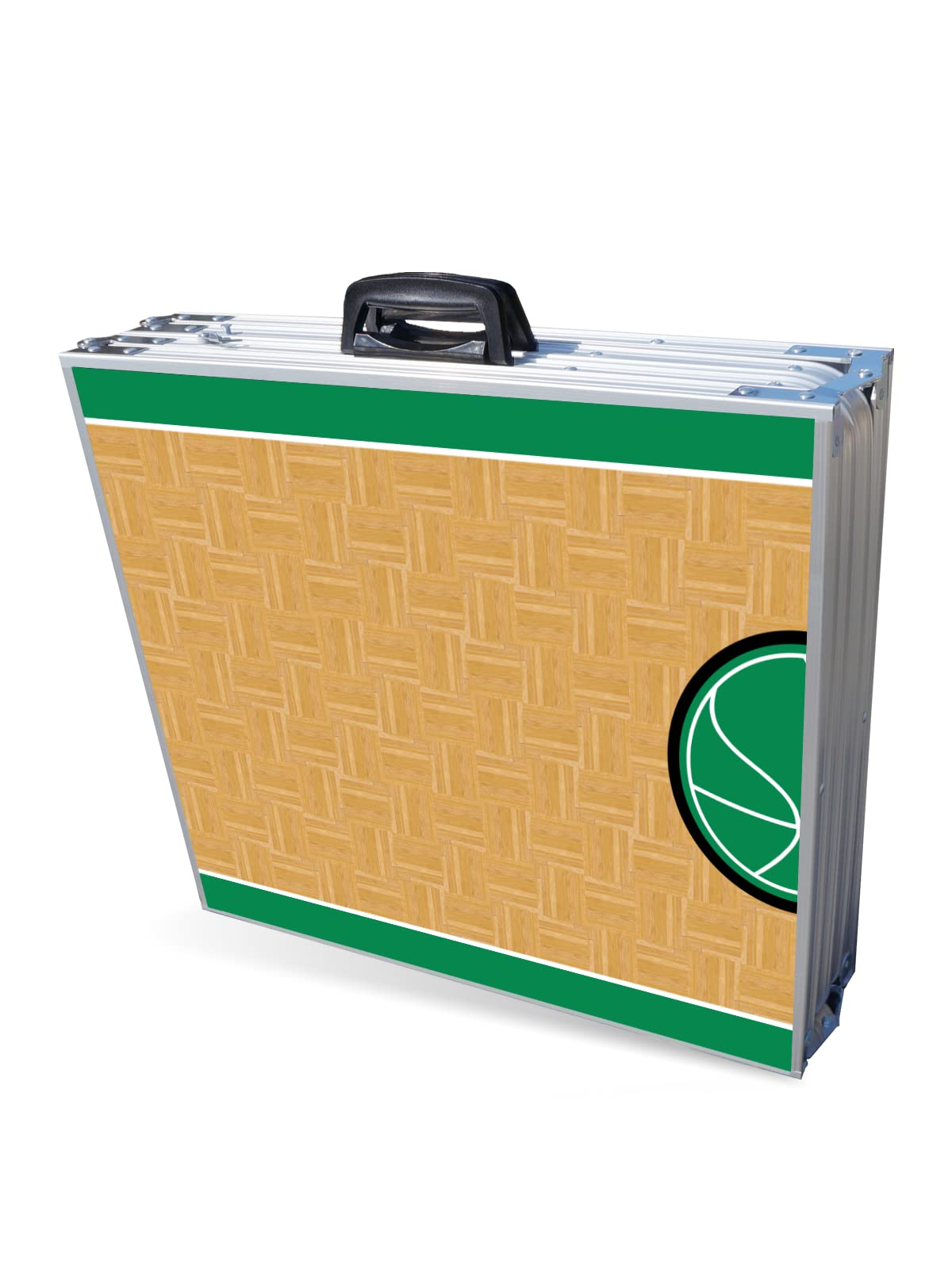 8-Foot Folding Portable Beer Pong Table with Optional Cup Holders & LED Lights - Boston Celtics Basketball Court Design (Choose Your Model) - Perfect for Backyard Parties, Tailgating & College Events