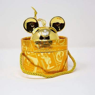 2018 Disney Parks Mickey Mouse Club Gold Ear Hat Ornament - Limited Edition Collectible for Disney Fans, Perfect for Christmas Tree Decorations & Disney Themed Parties