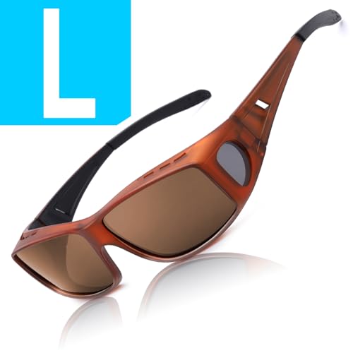 A25 Gradient Brown Frame Polarized Brown Lens Wrap Around Sunglasses