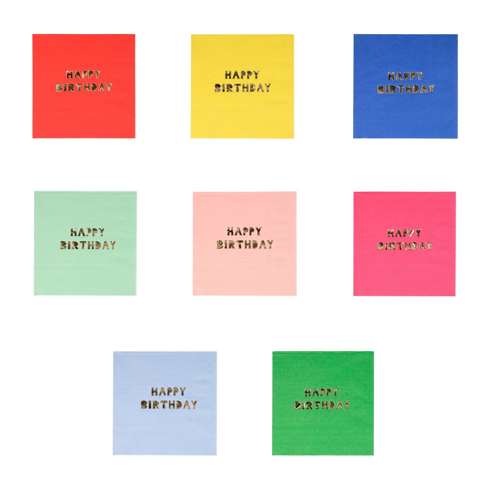 Happy Birthday Small Napkins - Colorful Party Napkins for Birthday Celebrations, Baby Showers & Special Events