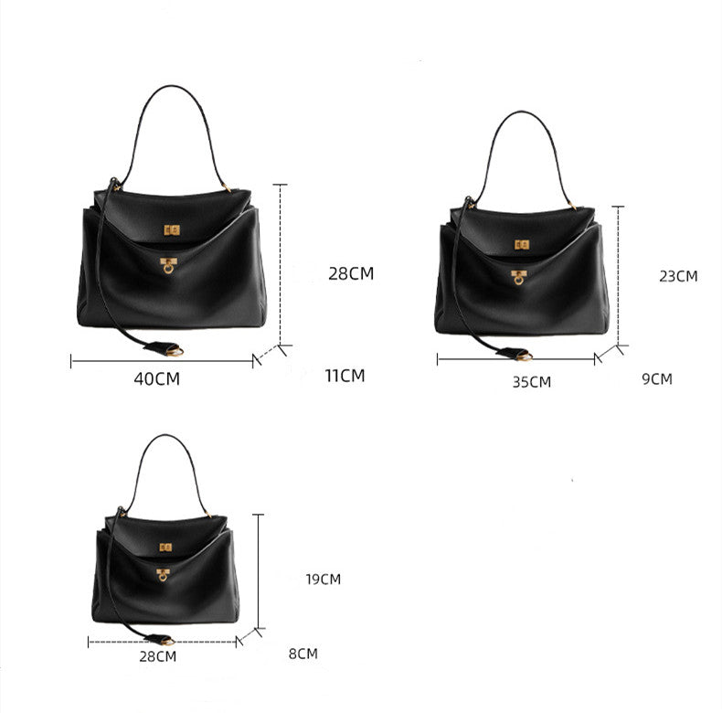 Premium Genuine Leather Large Shoulder Bag for Women - Stylish & Spacious Crossbody Tote - Perfect for Work, Travel & Everyday Use