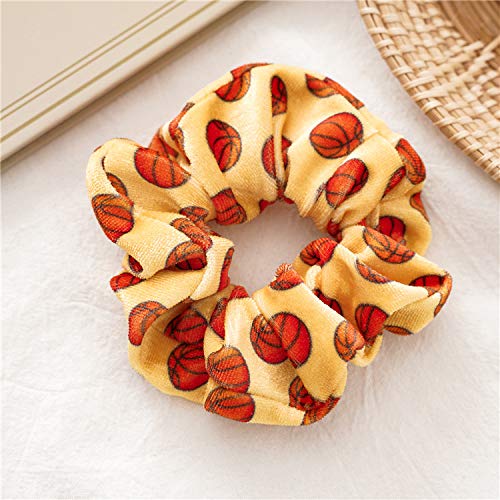 Basketball Hair Scrunchies for Women & Girls - Velvet Sport Hair Ties Accessories - Perfect for Basketball, Soccer & Volleyball Players - Great Sports Gift for Female Athletes