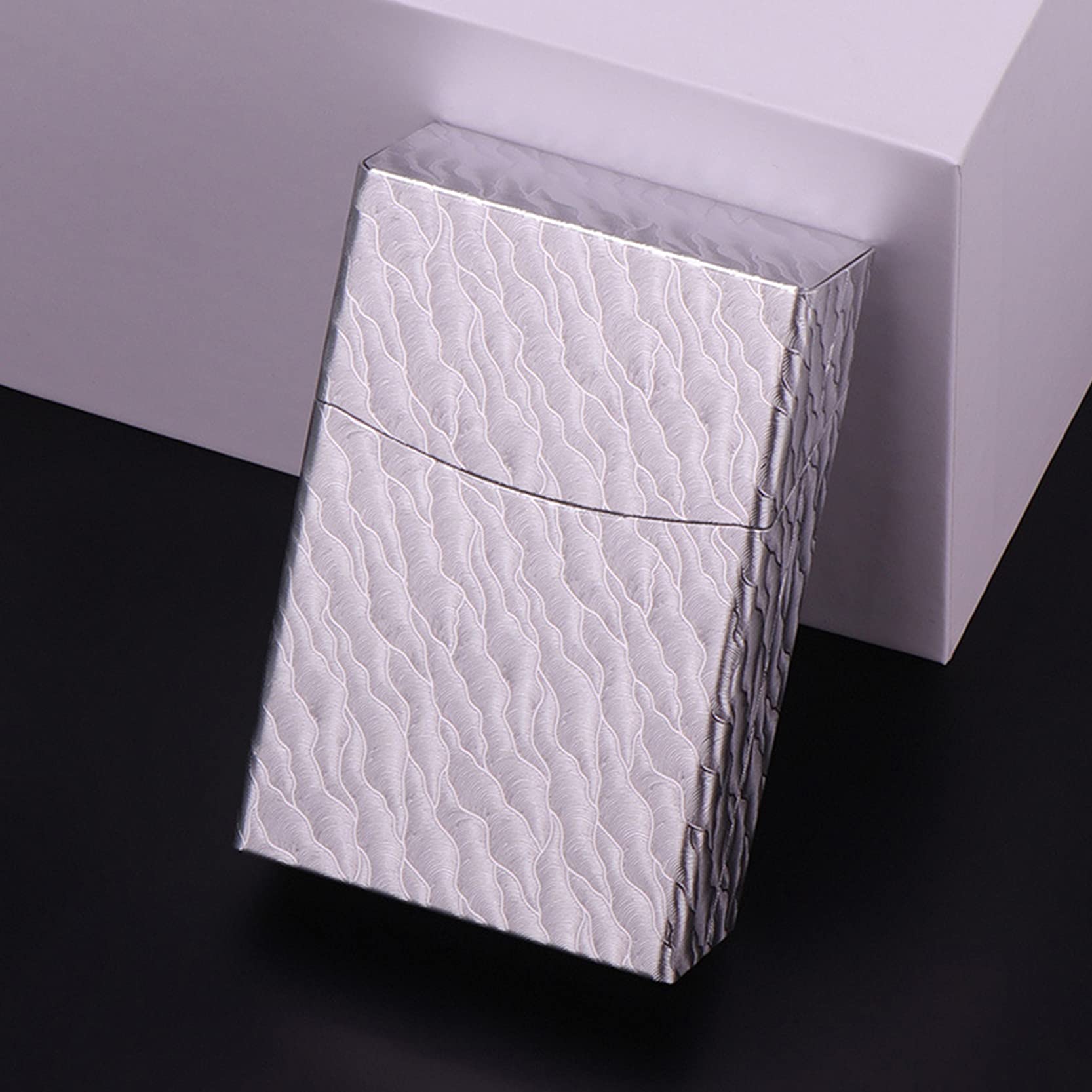 Premium Aluminum Alloy Cigarette Case with Magnetic Buckle - Heavy Duty 3-Hinge Design Holds 20 Regular Size Cigarettes | Compact & Durable Metal Cigarette Holder for Travel, Outdoor, and Daily Use