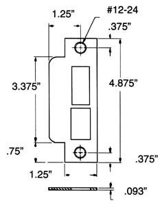 Baldwin 6040 Straight Lip Strike Plate in Satin Chrome - Heavy Duty Door Hardware for Residential & Commercial Use
