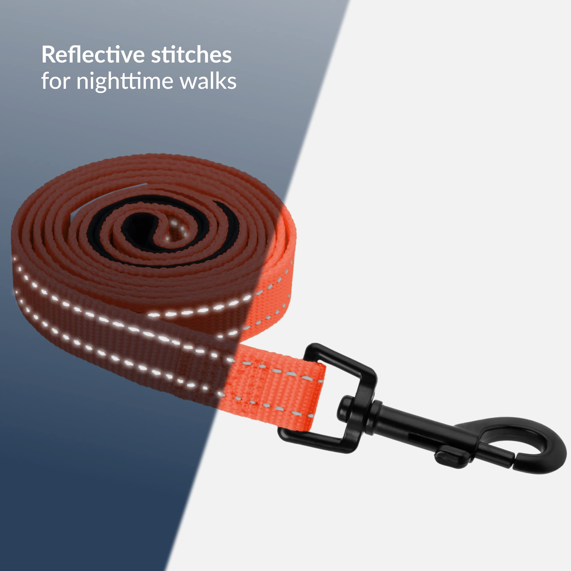 **CollarDirect Heavy Duty Reflective Nylon Dog Leash 5ft - Durable Pet Leash for Small, Medium & Large Dogs - Perfect for Outdoor Walking, Running & Training (Coral, Small)**