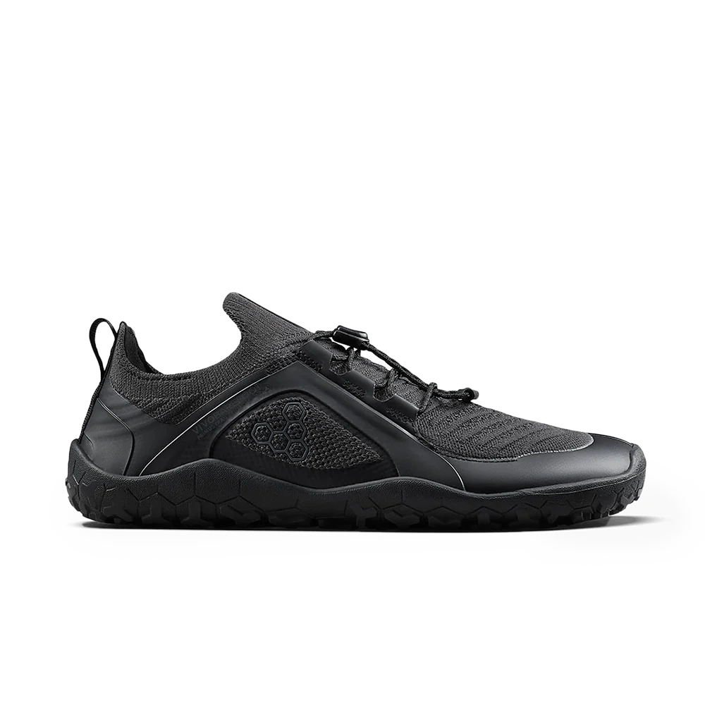 Vivobarefoot Primus Trail Knit FG Women's Hiking Shoes - Obsidian Color | Barefoot Trail Running & Outdoor Adventure Footwear for Women