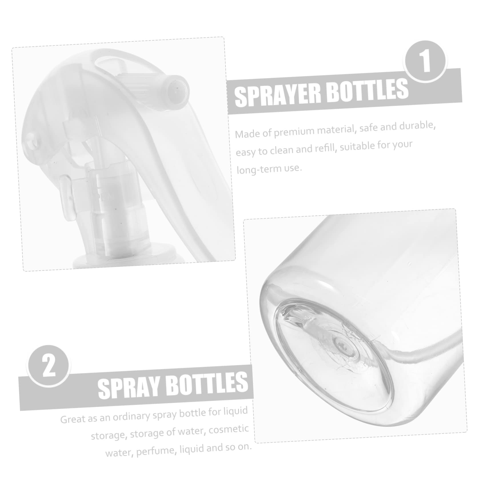 Beavorty 2-Pack 300ml Empty Travel Spray Bottles - Leakproof & Durable for Gardening, Toiletries, Makeup - Perfect for DIY, Hair Care, Cleaning & Plant Misting (4pcs*2)