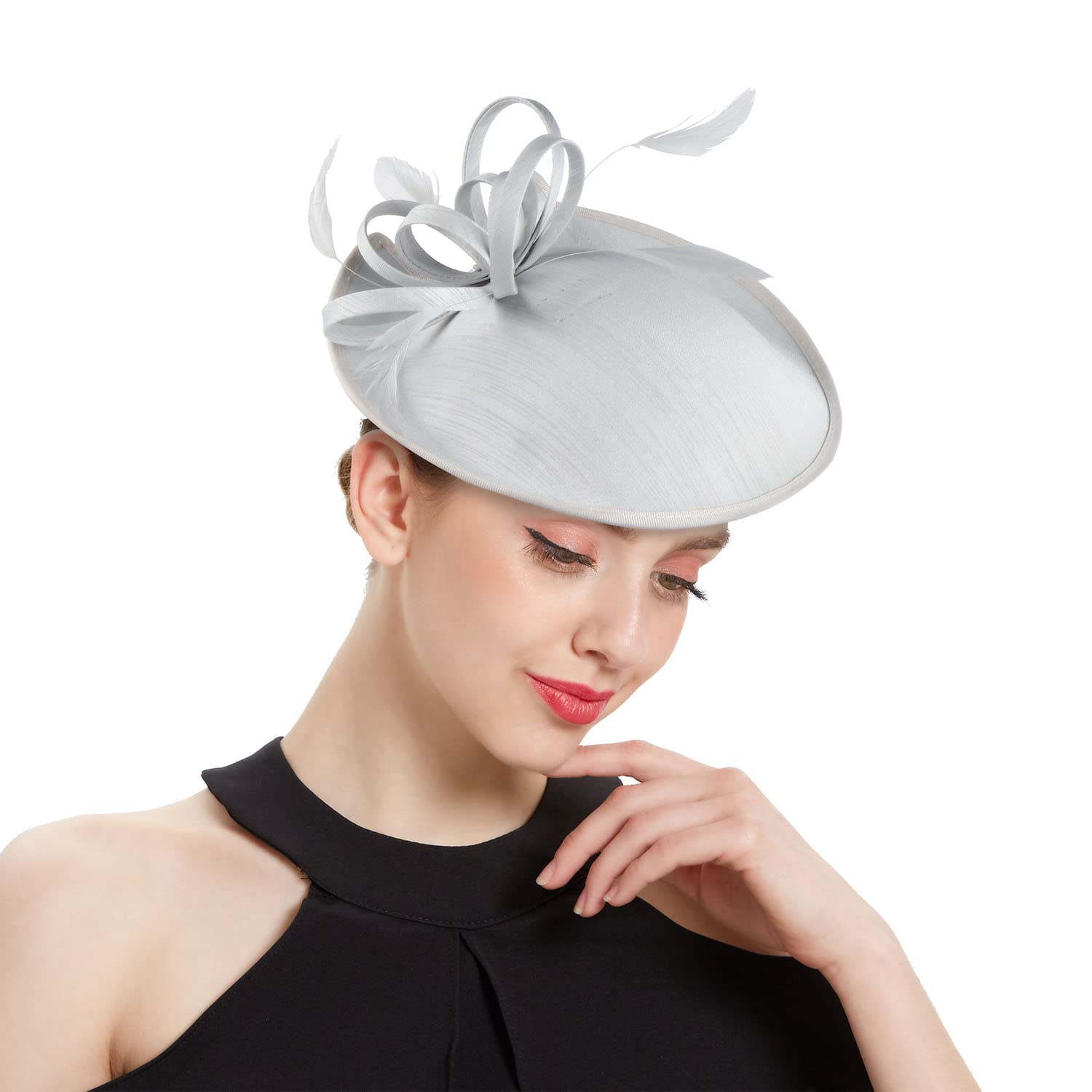 Elegant Comott Feather Fascinator Hat for Women - Tea Party, Derby, Cocktail & Wedding Bridal Headpiece | Perfect for Formal Events, Garden Parties & Special Occasions