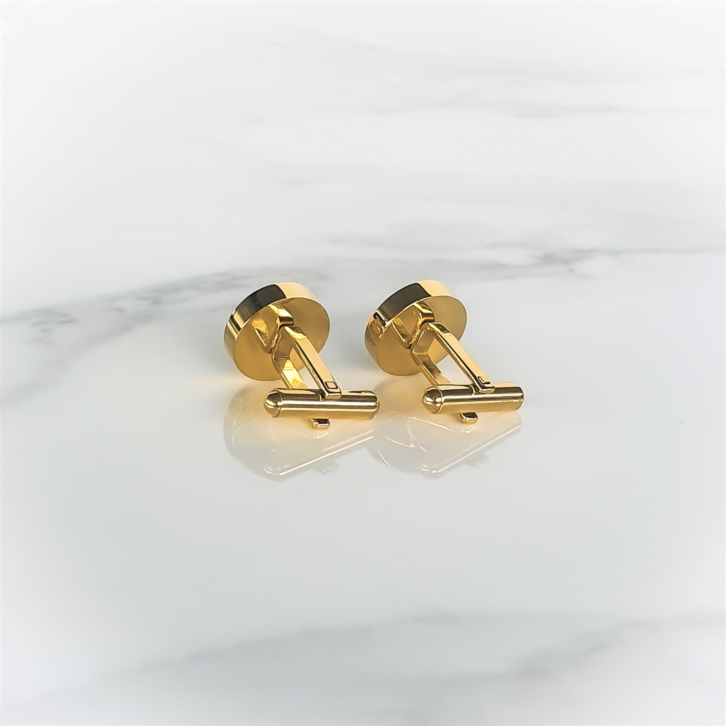 Custom Engraved Gold Cufflinks for Men - Elegant Wedding & Formal Event Accessories - Perfect Gift for Grooms, Best Men & Professionals