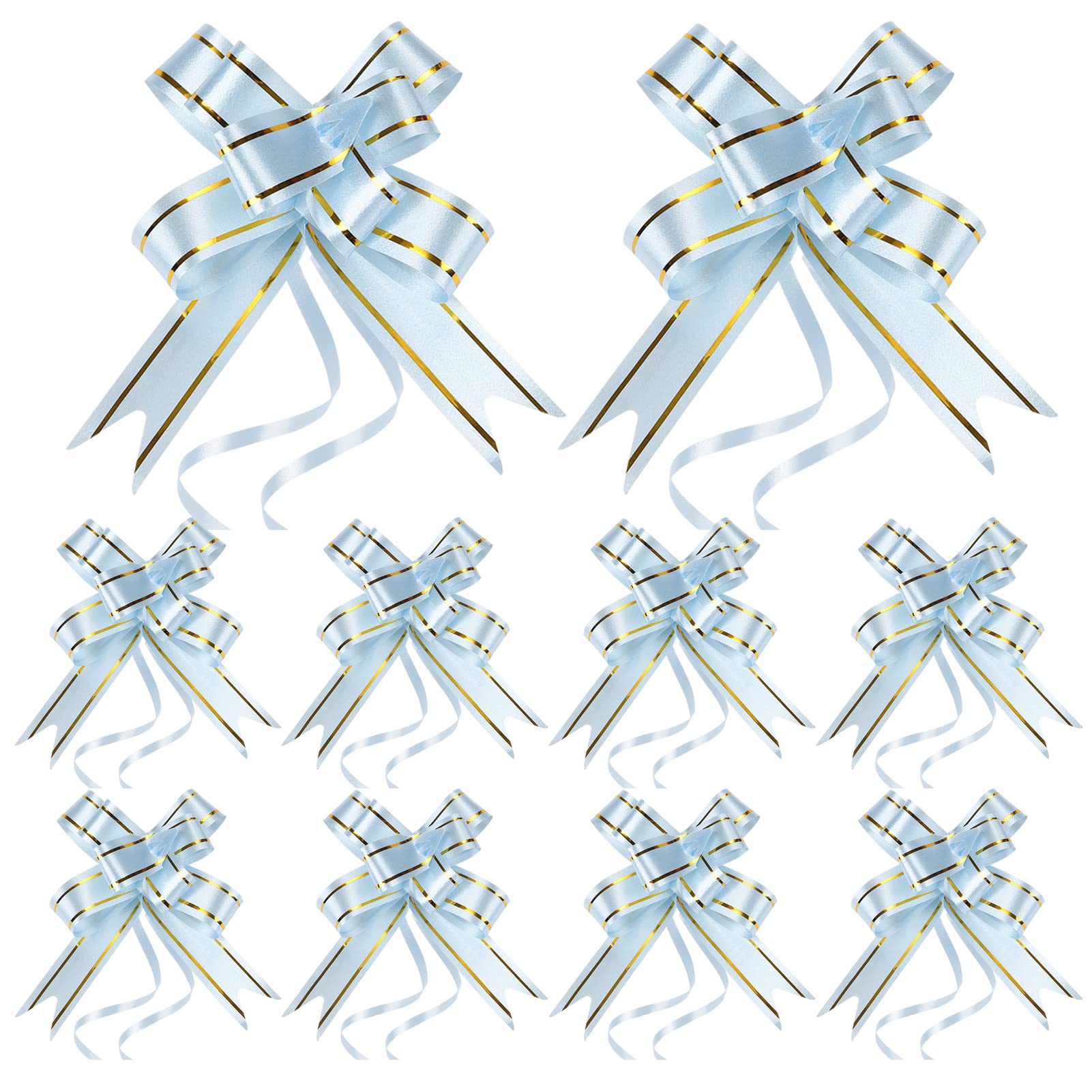 Small Pull Bows for Gift Wrapping - 100pcs Light Blue - Perfect for Mother's Day Gifts