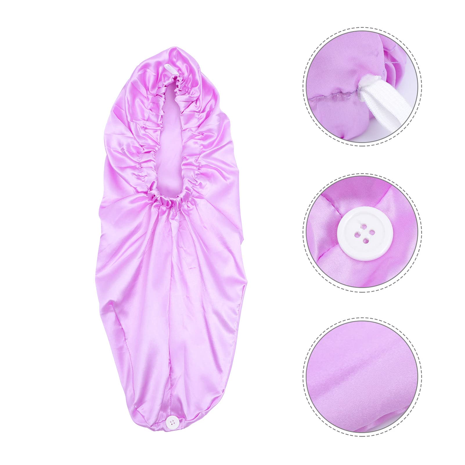 Silk Satin Sleep Cap for Women - Long Hair Bonnet with Adjustable Band, Purple Silk Hair Wrap for Nighttime & Salon Use - Perfect for Dreadlocks, Braids & Natural Hair Protection While Sleeping