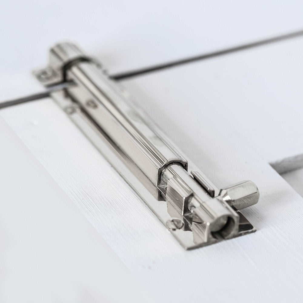 Polished Nickel Round Barrel Bolt - Heavy Duty Door Latch for Home & Office Security - Perfect for Interior & Exterior Doors, Cabinets, and Gates