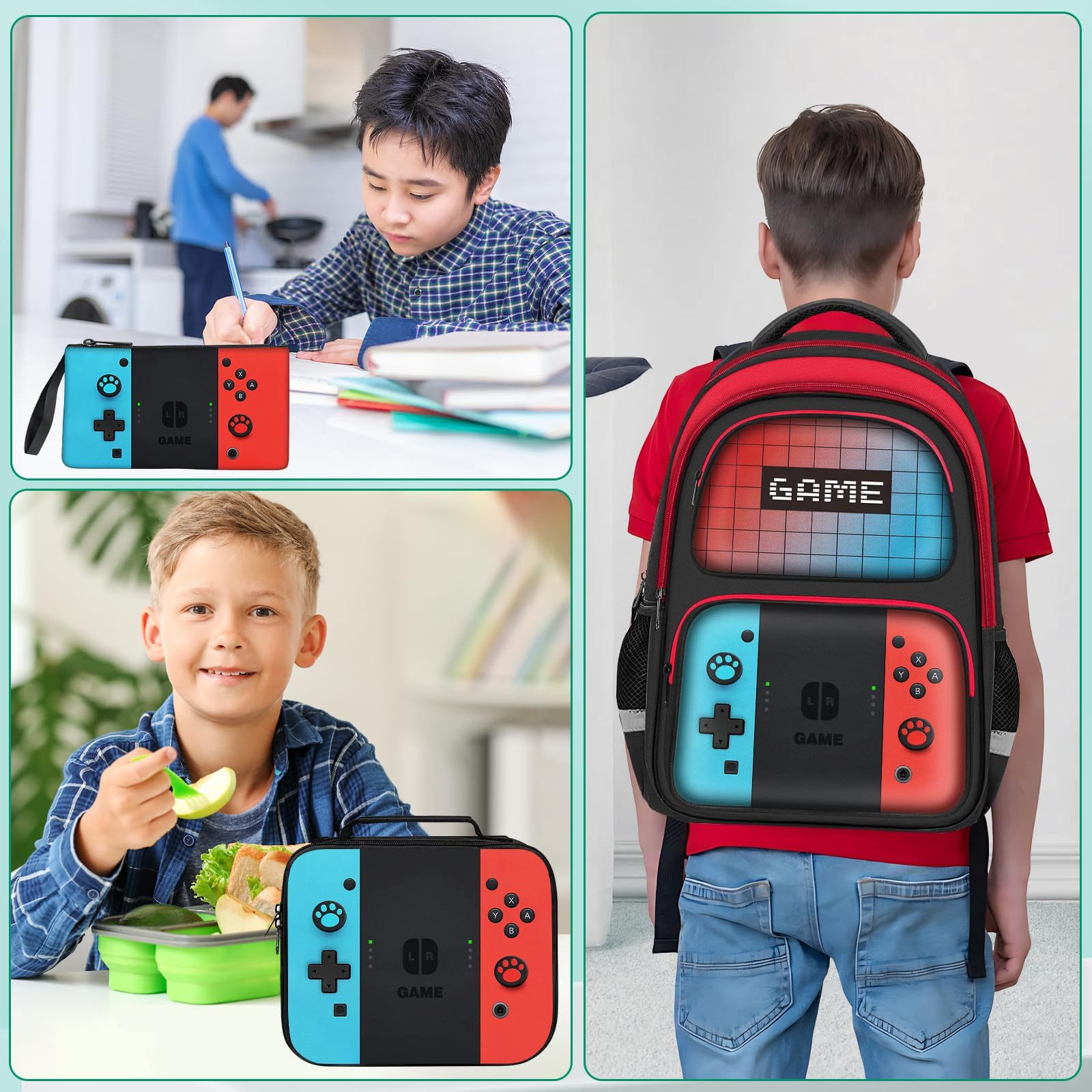 Kids Backpack for Boys - Durable 17 Inch Gamer Backpack for Children & Teens - School Bookbag for Elementary & Middle School Students - Perfect for Gaming, School & Travel