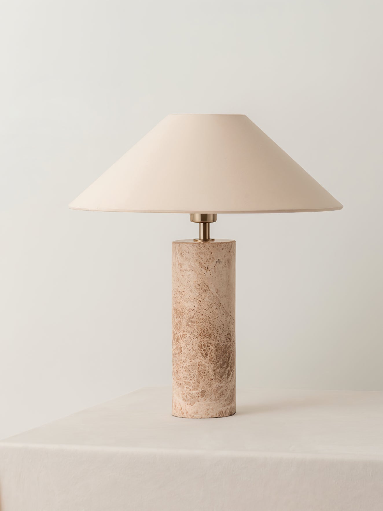 Alba Stone Table Lamp - Modern Decorative Bedside Lighting for Living Room, Bedroom & Office - Dimmable LED Desk Lamp with Natural Stone Base