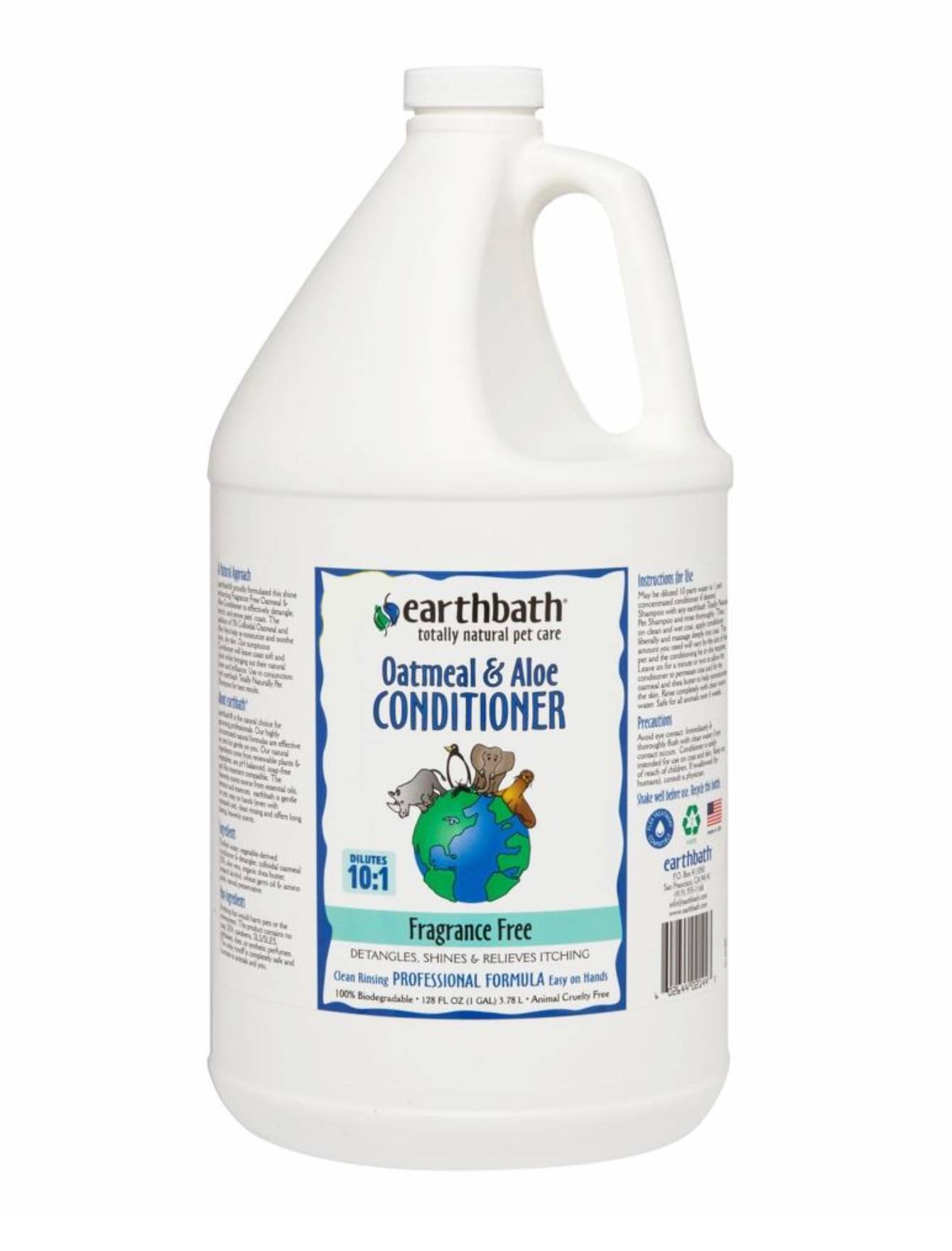 Earthbath Oatmeal & Aloe Fragrance Free Pet Conditioner for Dogs & Cats - Soothing Dry Itchy Skin (16oz & 1 Gallon) - Perfect for Bath Time & Allergy Relief