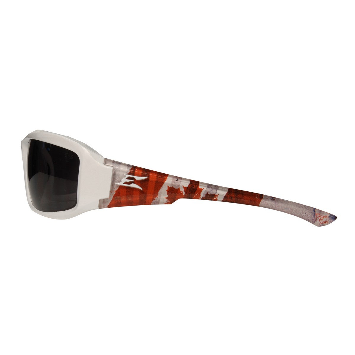 Edge TXB446 Polarized Sunglasses - Brazeau White Frame with Smoke Lenses for Outdoor Sports & Driving